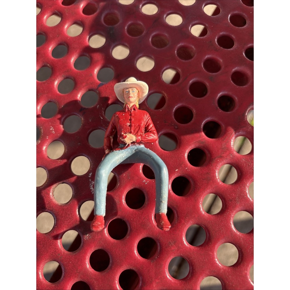 Safari COWGIRL 2010 Audrey White Hat & Red Shirt Girl Figure Horses Ranch Farm